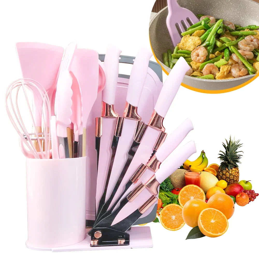 Heat Resistant Silicone Knives, Soup Spoon, Scissors, Peeler