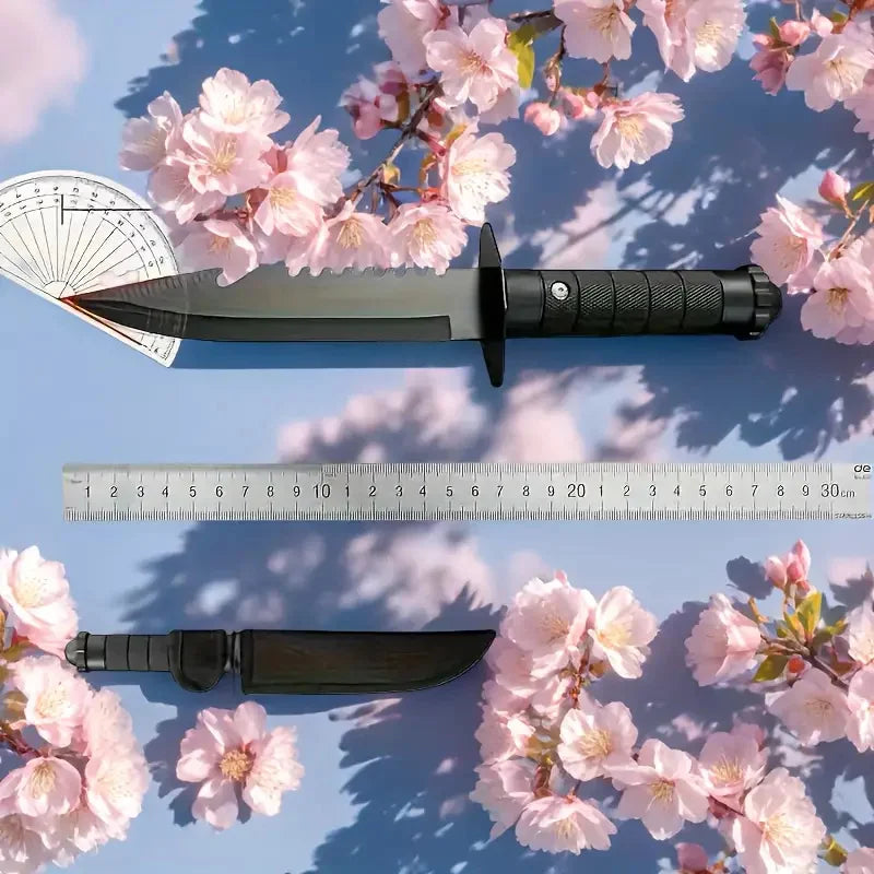 Straight Blade Knife All-Steel Handle, Nylon Grip