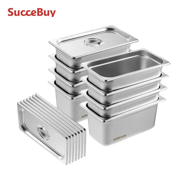 8 Pack Buffet Chafing Dishes, Trays with Lids