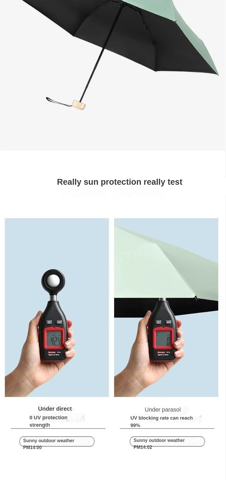 Mini Sun, Rain Umbrella Small Pocket Vinyl Folding