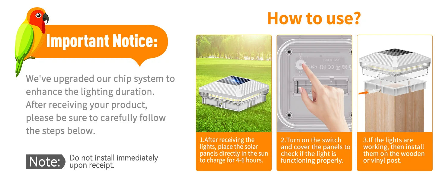 "Solar 40-LED 30-Lumen 4x4 Fence Lights