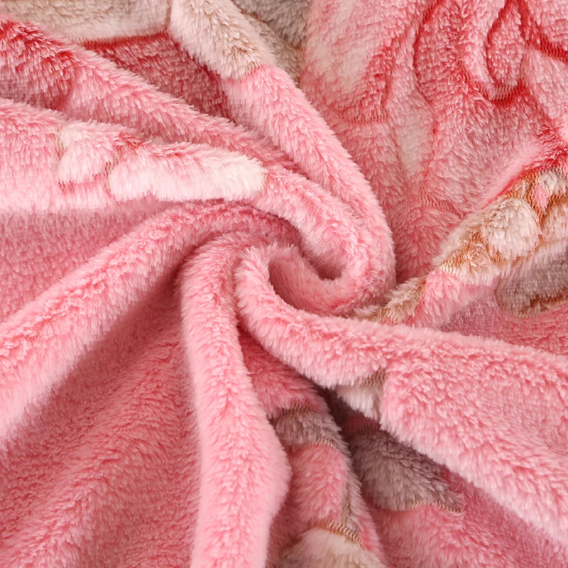 Floral Fleece Blanket, Various Colors, Patterns, Sizes