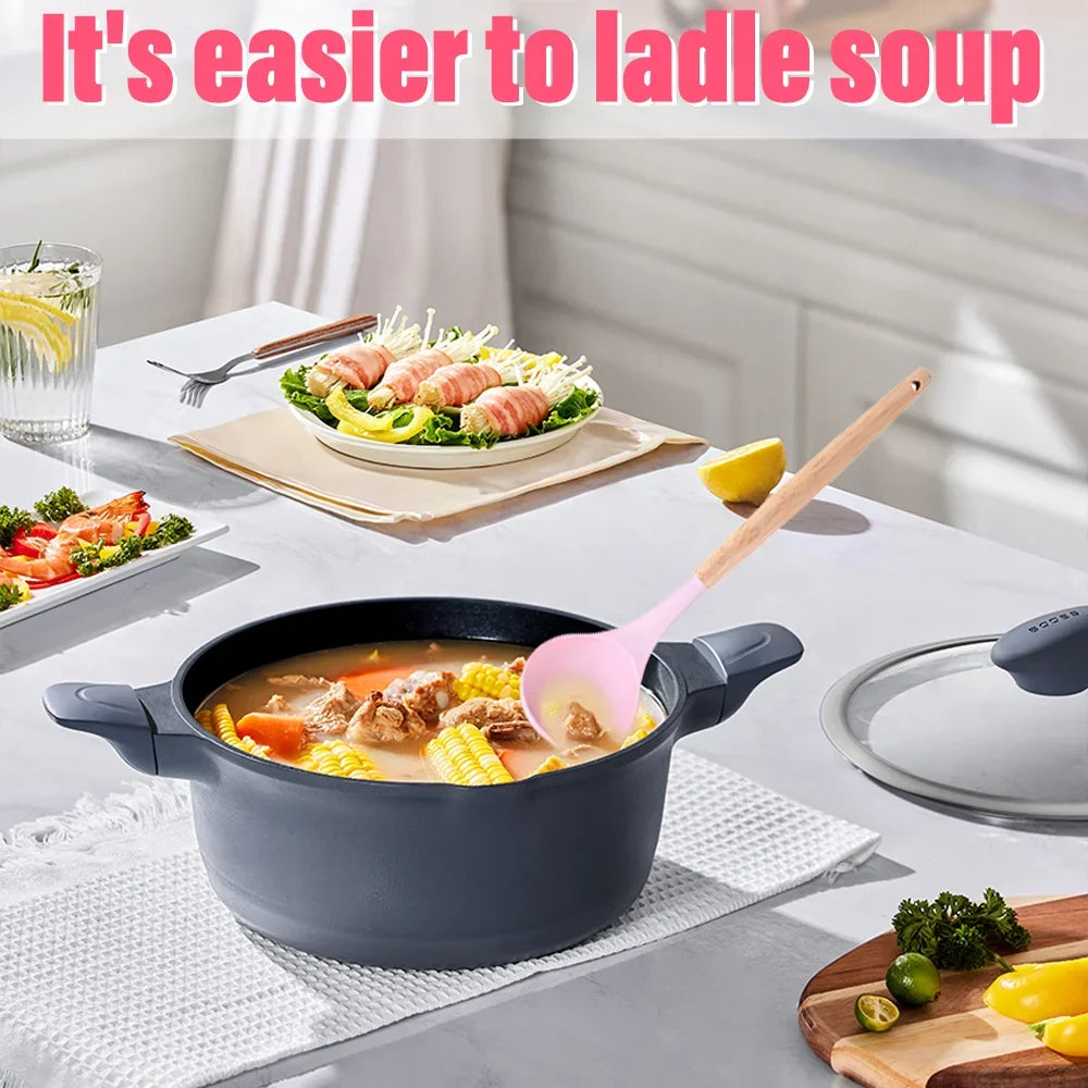 Heat Resistant Silicone Knives, Soup Spoon, Scissors, Peeler