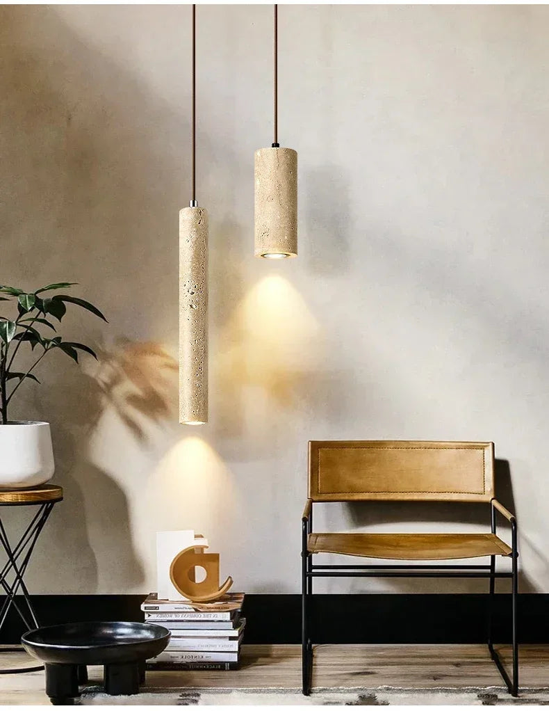 Yellow Travertine pendant lights living room, bar, Bedroom
