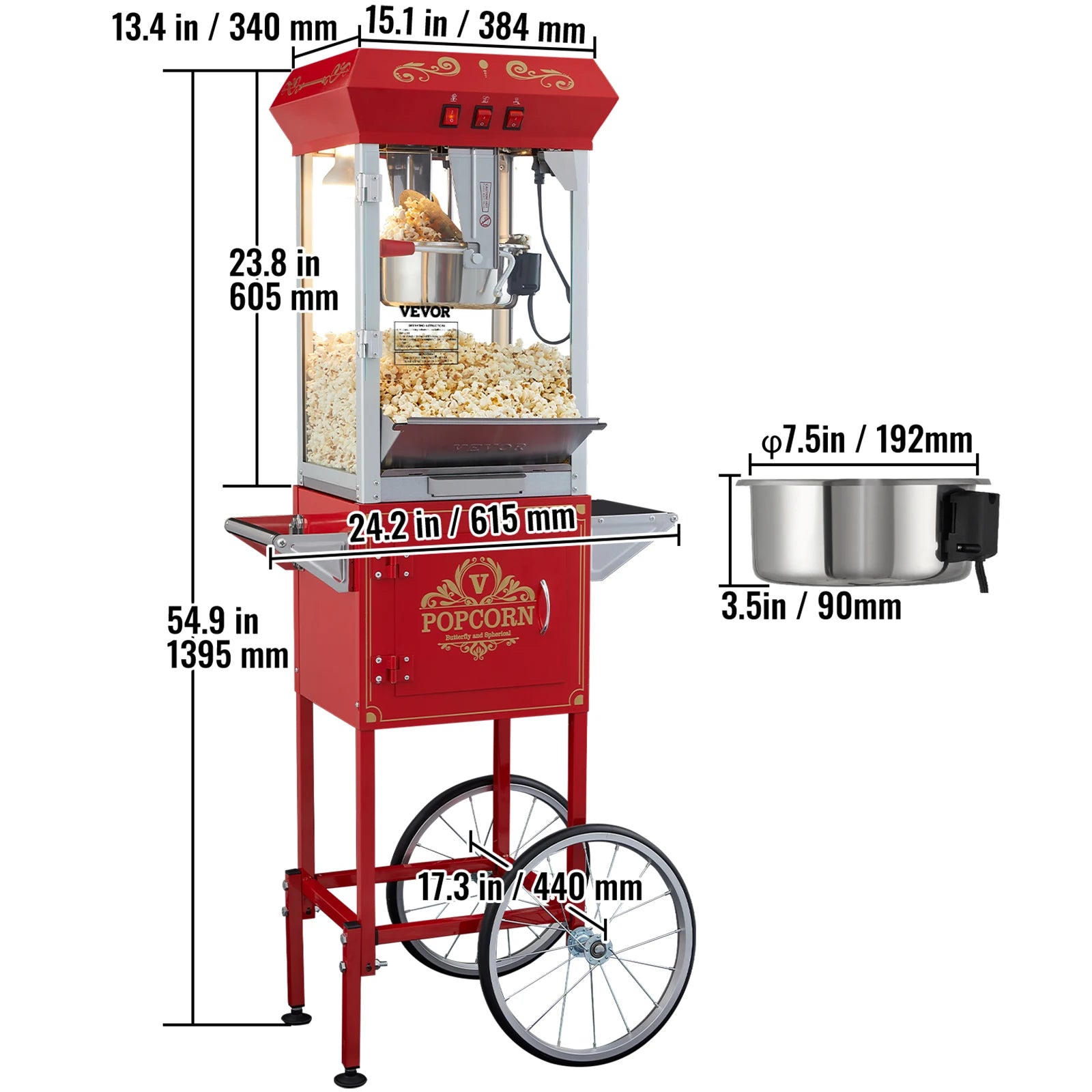 8/12Oz Electric Popcorn Maker, Scoop Spoon