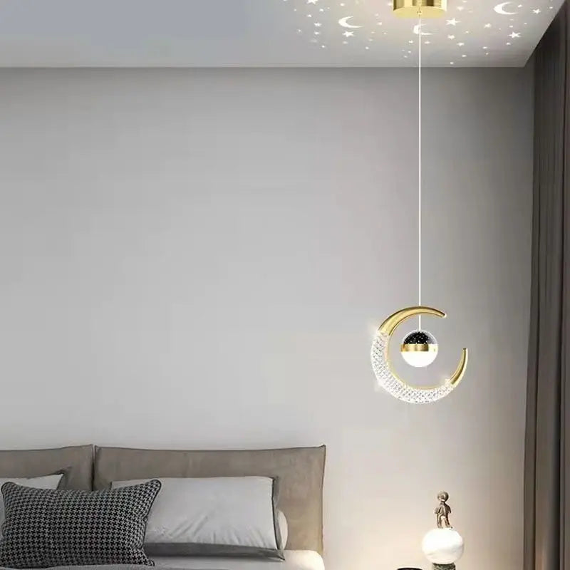Starry Sky Projection Style Circular Led Pendant Light
