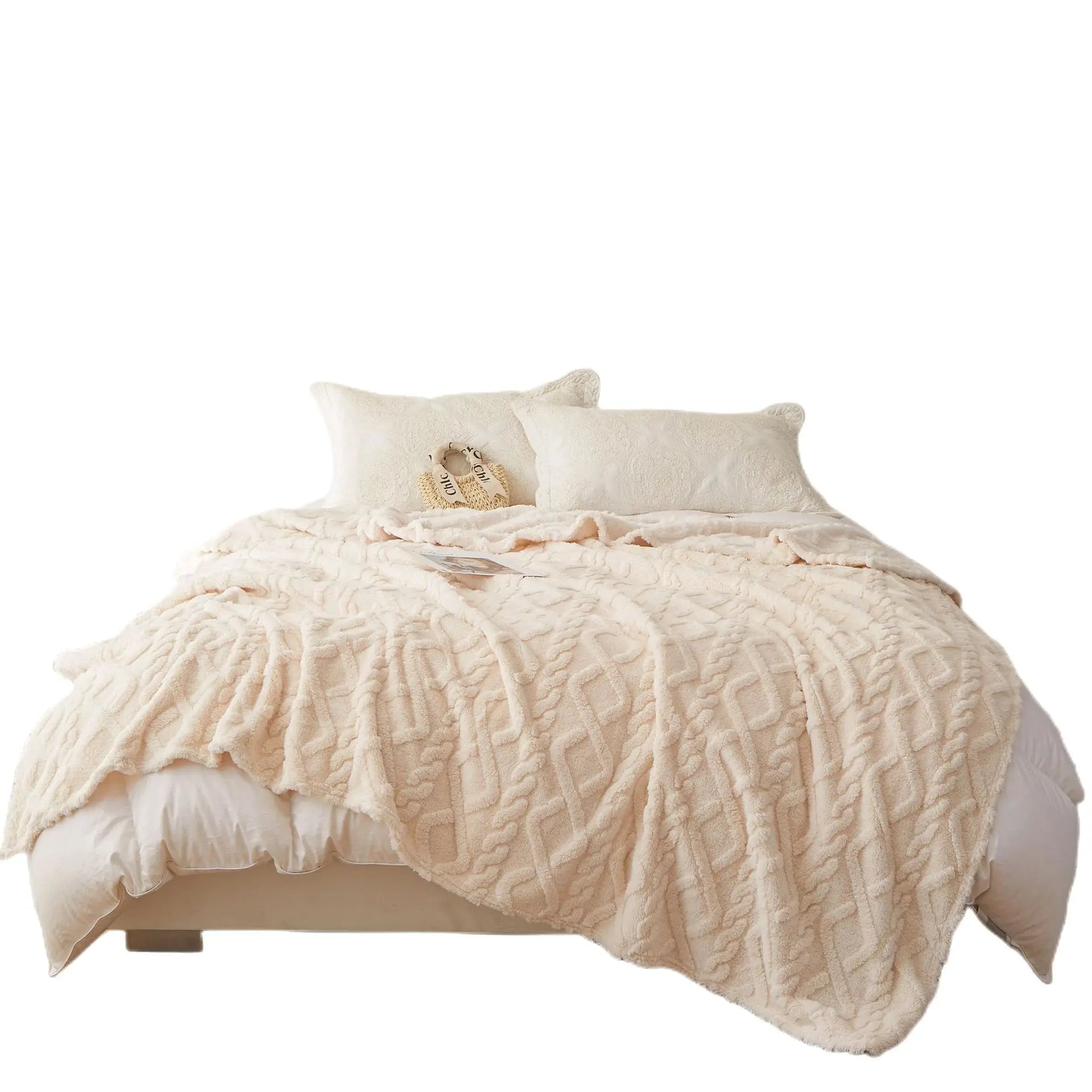 Sherpa Textile Fleece Blanket, Various Colors, Sizes