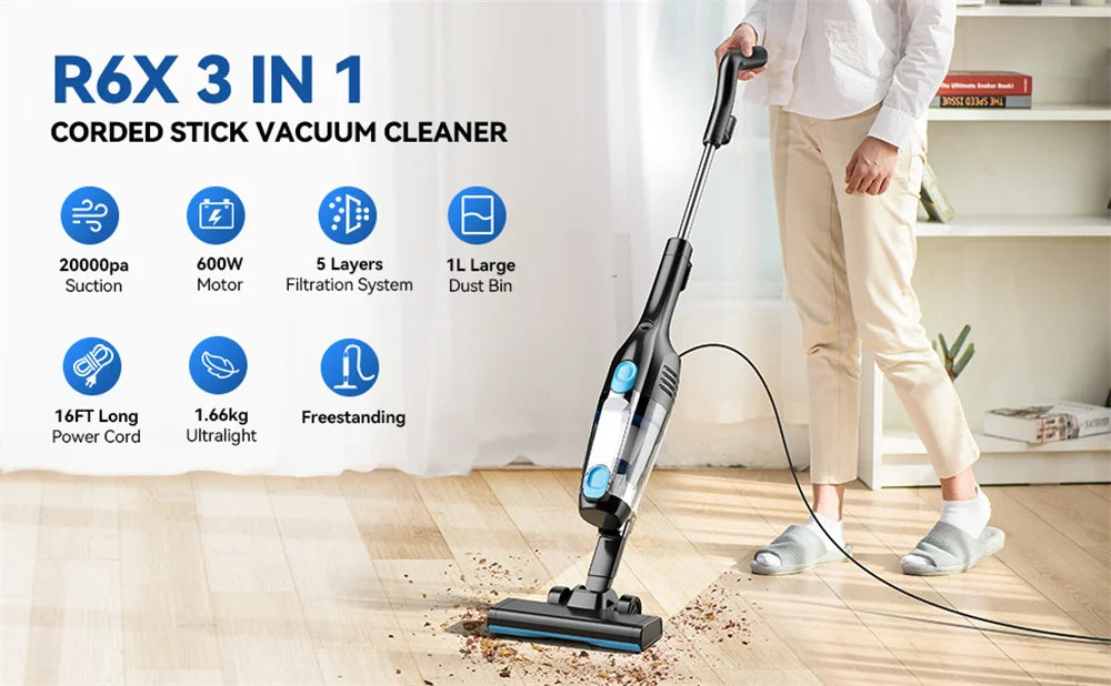 Extra Long Cord Handheld Vacuum Hard Floor