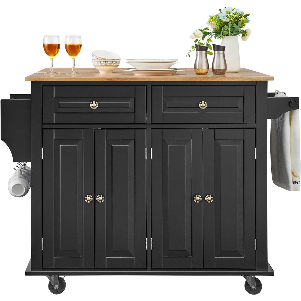 43" Kitchen Island Cart with Leaf