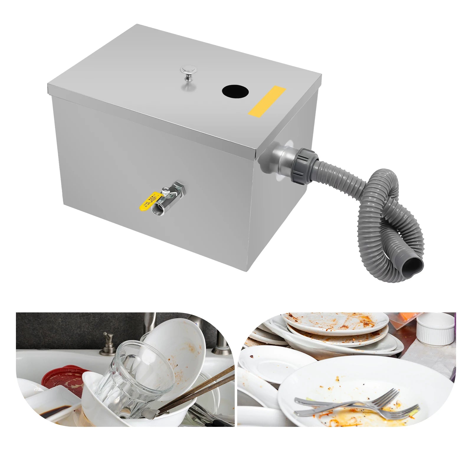 20L Stainless Steel Grease Interceptor w/Automatic Shut-off