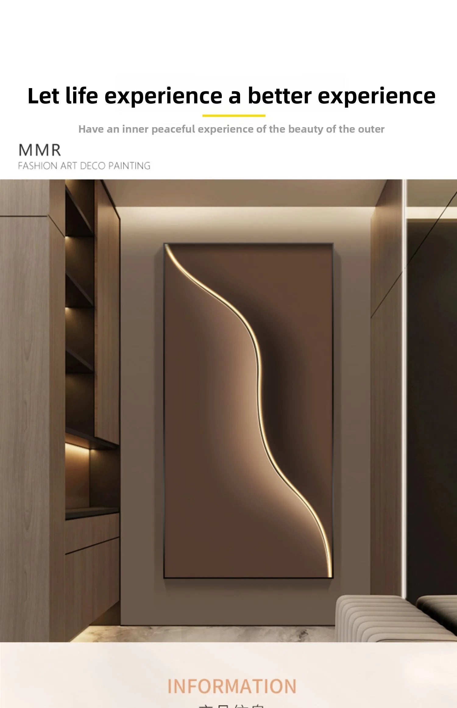 Abstract Line, Led Light, Hanging Mural Wall Lamp