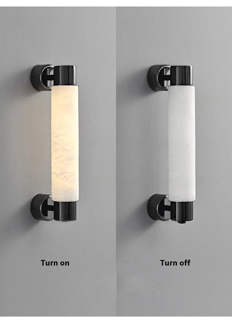 Black, Golden, marble wall lamp, Multiple Lengths