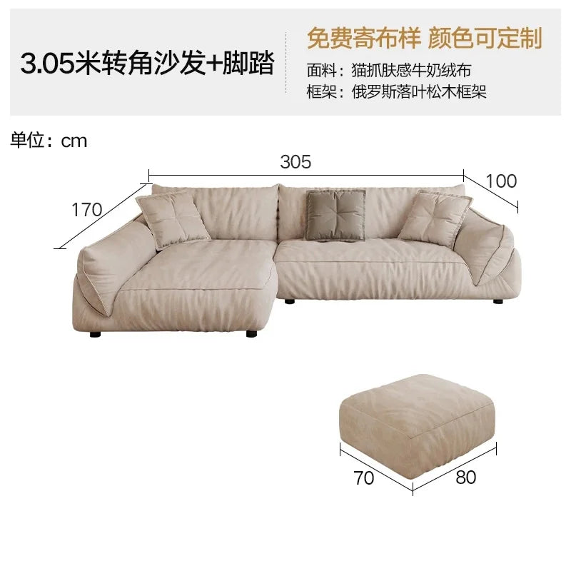 Velvet Corner Sofa for Cozy Living Room