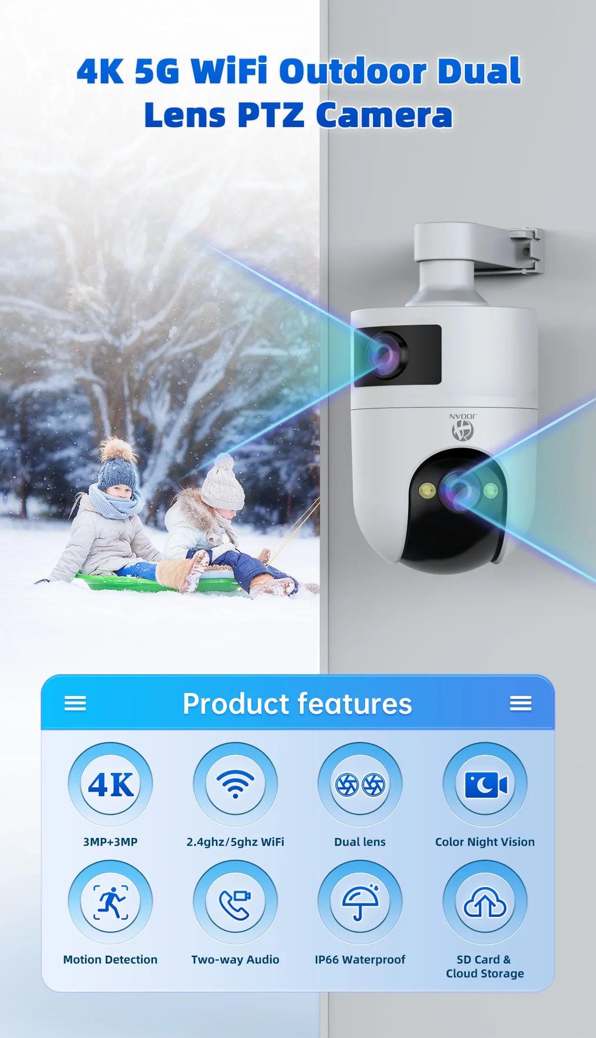 Home Security Camera, Auto Tracking, Audio