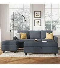 L Shaped Couch with Reversible Chaise.