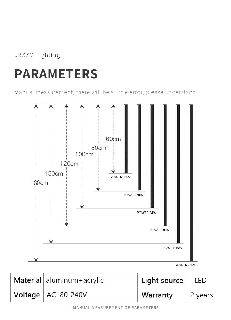 Wall lamp long strip black background
