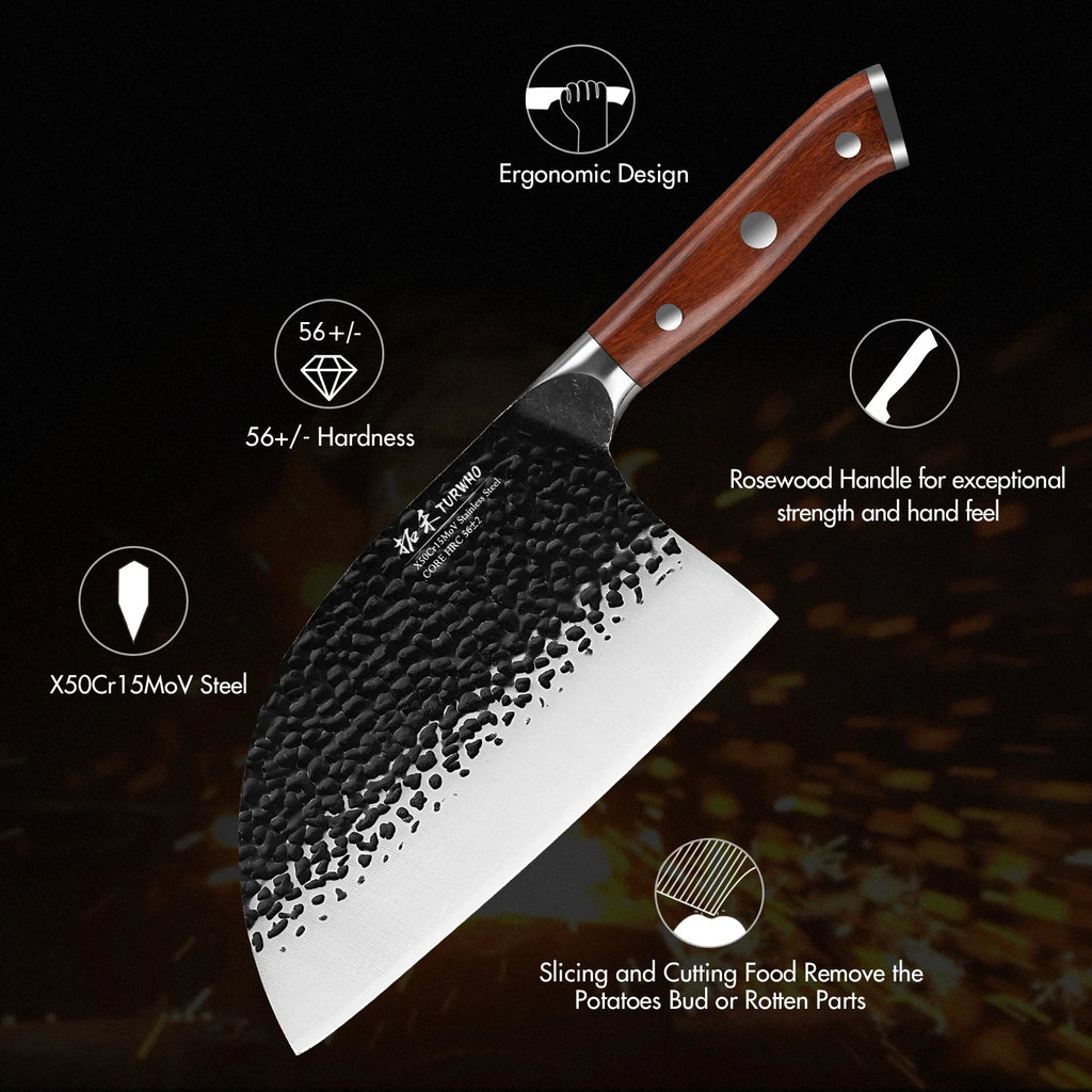 TURWHO 7" Japanese Hand Forged Butcher Knife