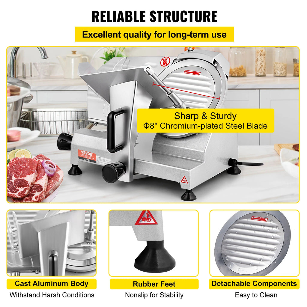 Electric Deli Food Slicer Adjustable Thickness, Meat, Cheese