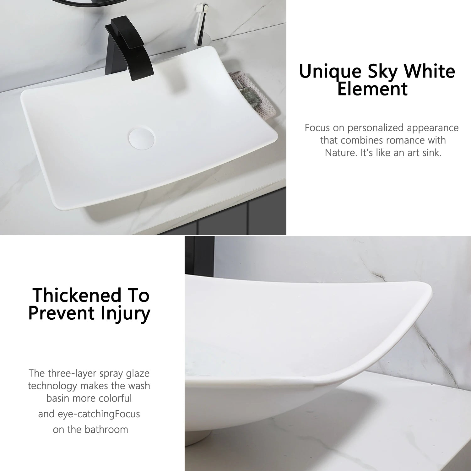 Blue Vessel Sink Deck Mounted, One Handle Faucet, Drain Set