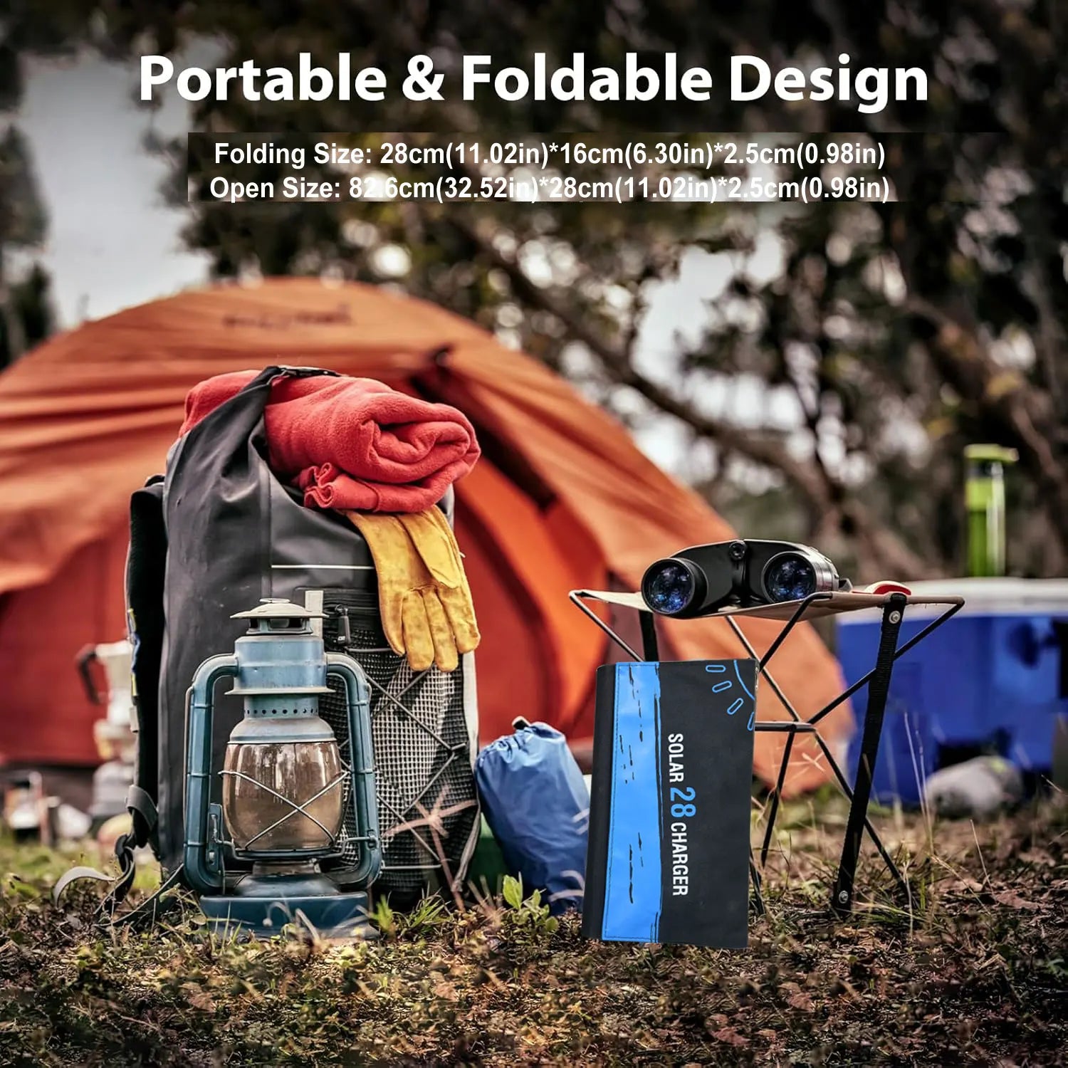 28W Portable 5VFolding Solar Panel 2 USB Ports