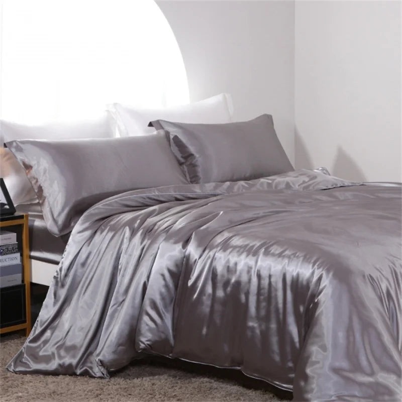Satin Bedding Set, Duvet Cover, Sheets, Pillowcases