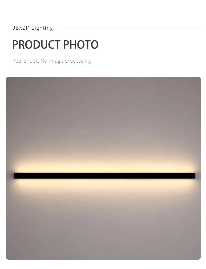 Wall lamp long strip black background