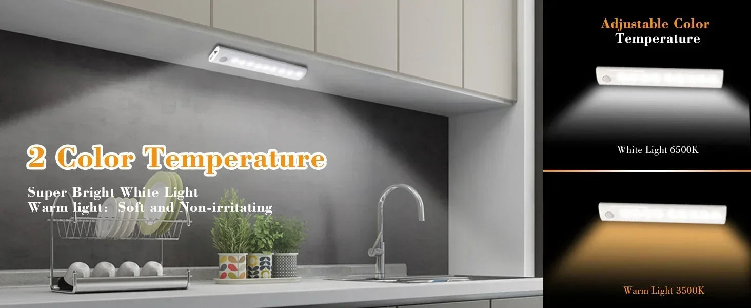 Under Cabinet Lights 1/3/5/6pcs, Motion Sensor Rechargeable