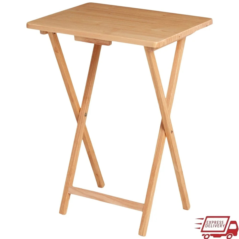 Folding TV Tray Table Lightweight, Solid Rubberwood