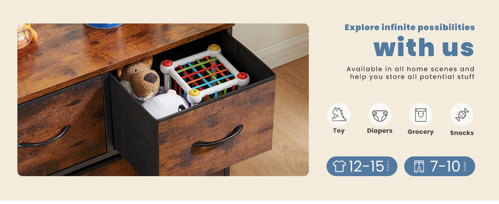 Cabinet With 5 Fabric Drawers, Wardrobe