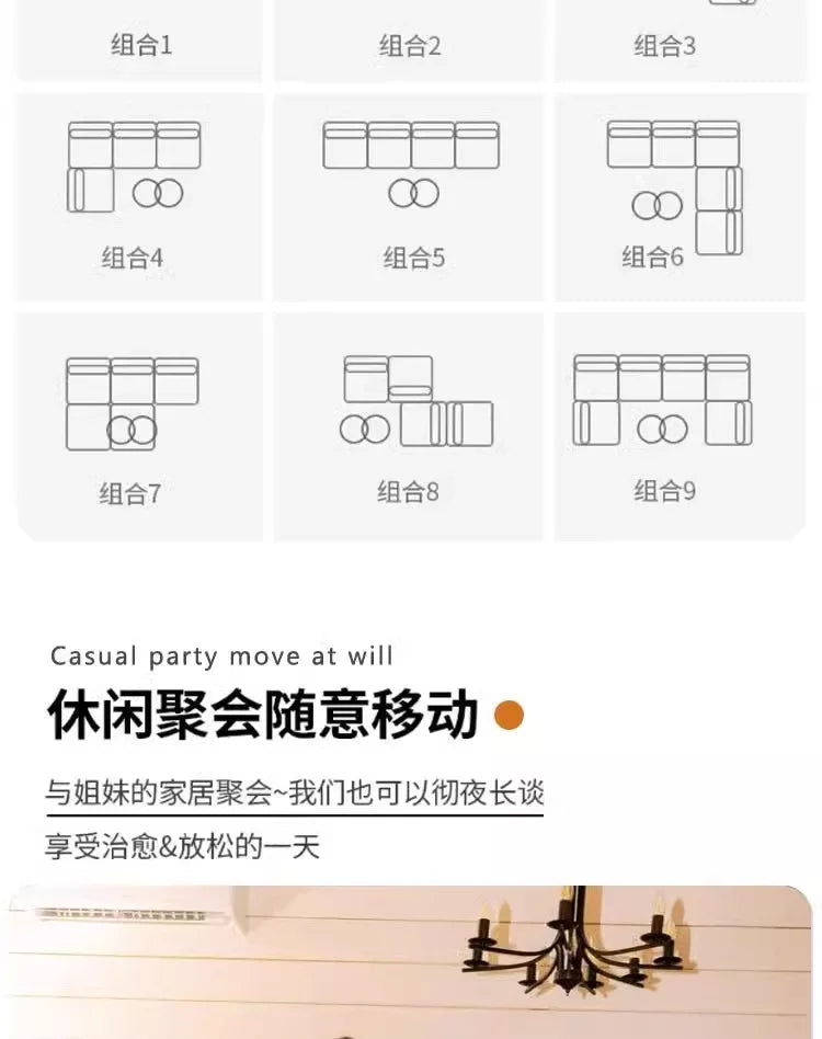 Customizable Fabric Living Room, Marshmallow Sofa