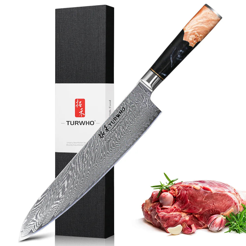 Damascus Kitchen Chef Knife High Carbon Steel