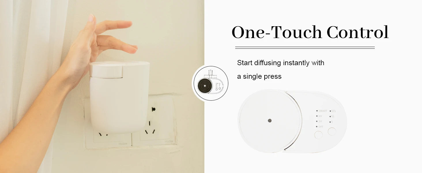 Plug-In Diffuser, Timer Control, Scent Intensity Button, Bluetooth APP