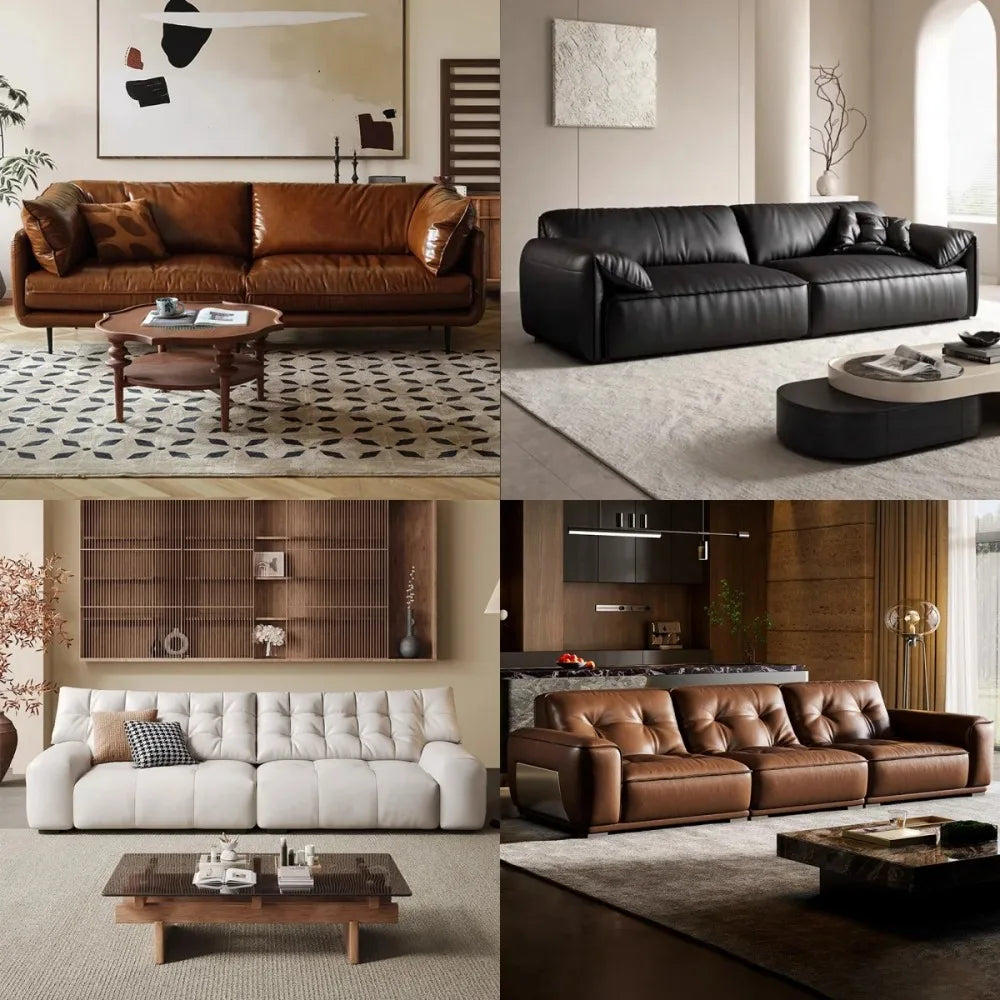 Multi-Seat Leatherette Sectional Sofa Combination