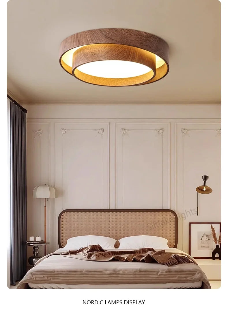 Ceiling Lights, Walnut, Black, Dimmable