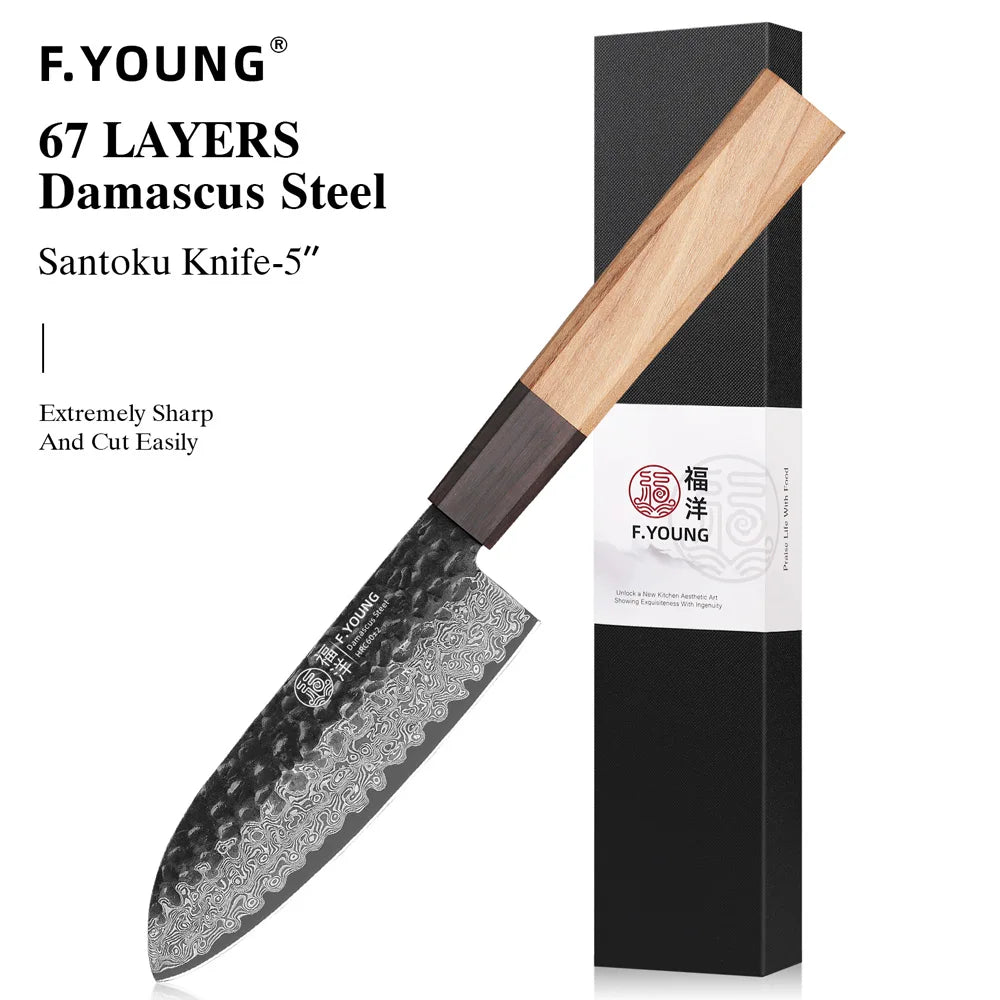Damascus Steel Kitchen Knives, Japanese Hand Forged