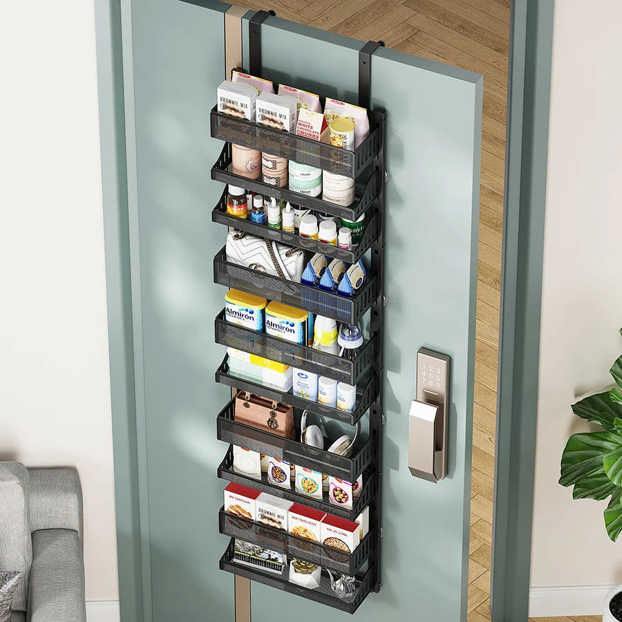 10-Tier Pantry Door Hanging Steel Storage Rack
