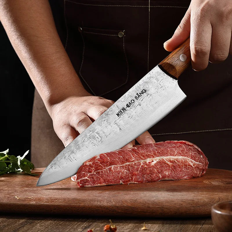 1-5pcs Japanese Kitchen Knives Set Stainless Steel Forged