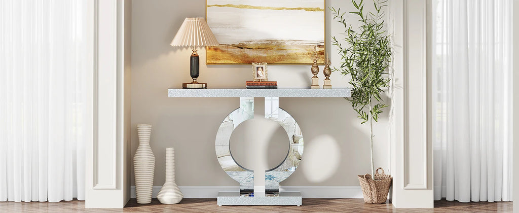 43.3" Table with Thickened Mirror Finish Tabletop