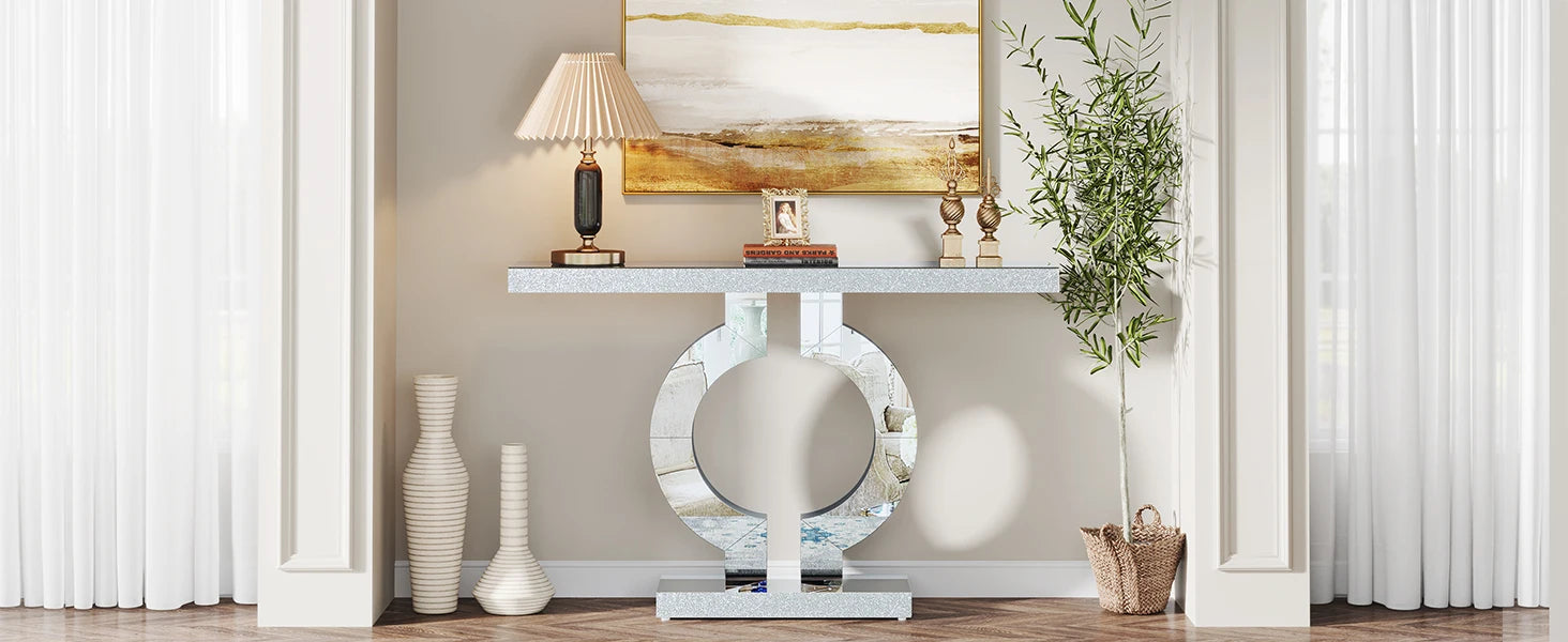 43.3" Table with Thickened Mirror Finish Tabletop