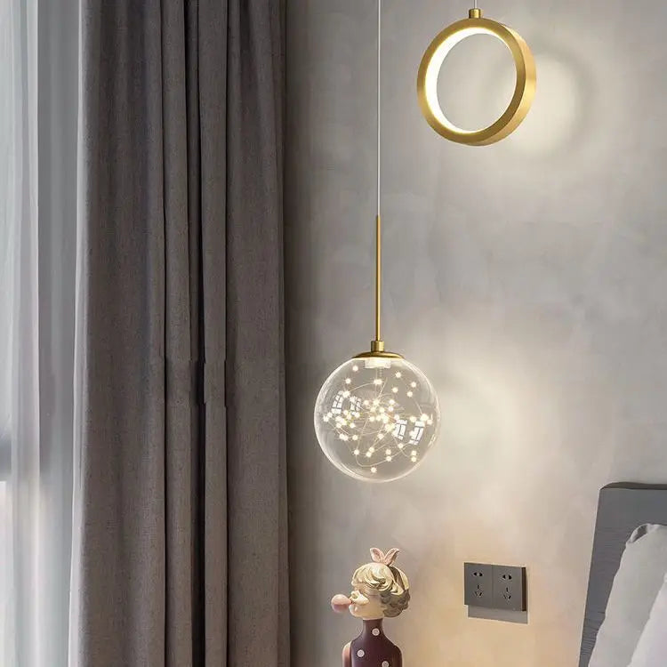 Starry Sky Projection Style Circular Led Pendant Light