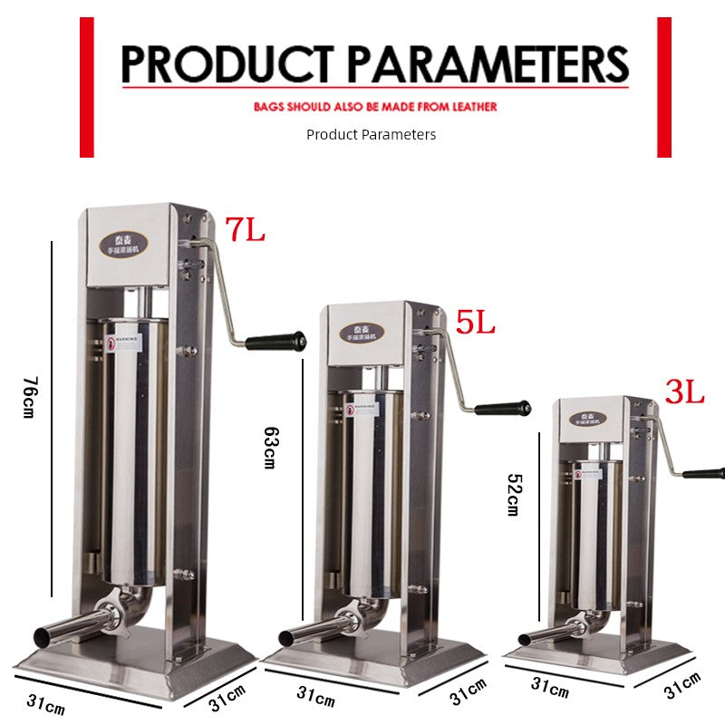 Stainless Steel Sausage Stuffer, Manual, Commercial Electric Automatic