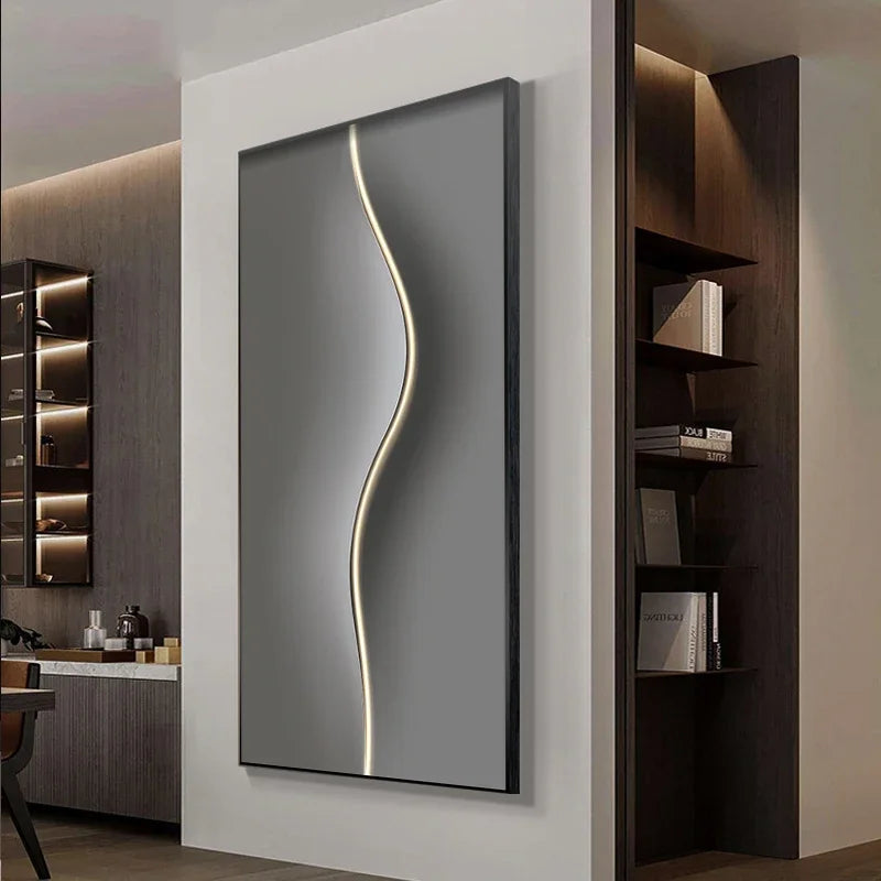 Abstract Line, Led Light, Hanging Mural Wall Lamp