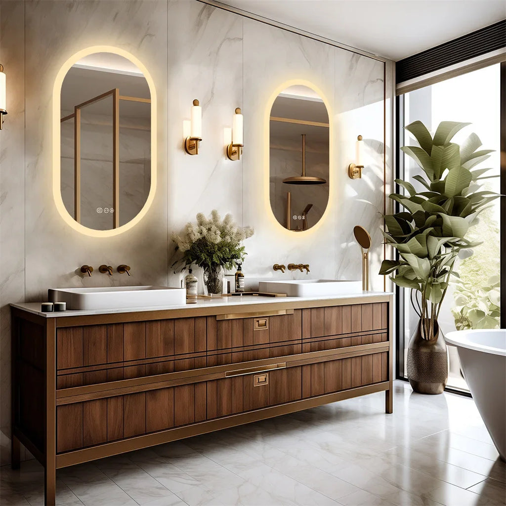 Backlit, Lighted Bathroom, Bedroom Mirror, Touch Sensor Dimming