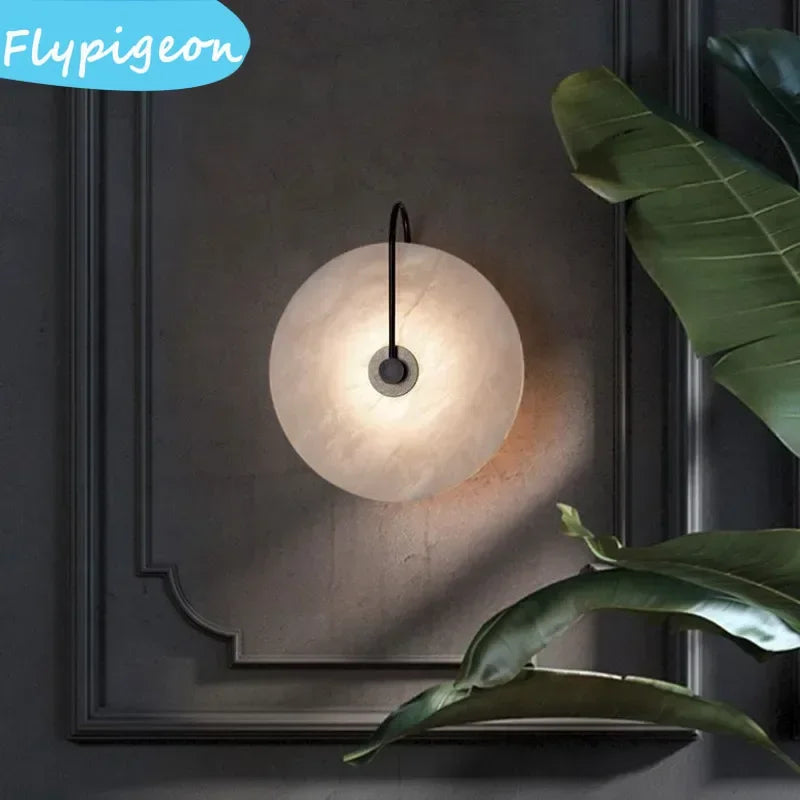 White LED Wall Lamp, Stone Design, Indoor Lighting