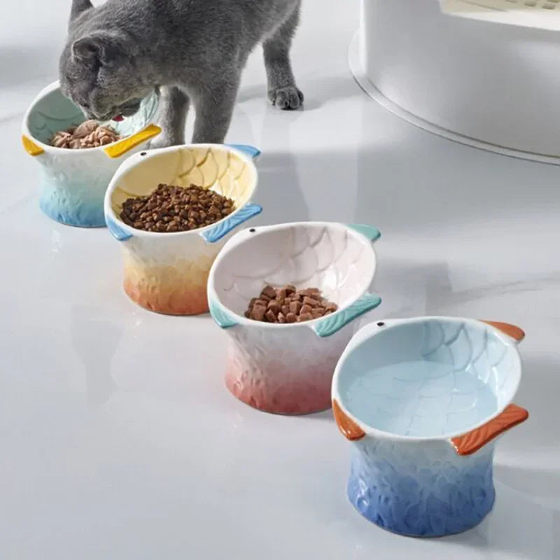 Cat/Dog Pet Feeder Dish, Ceramic Elevated Dishes
