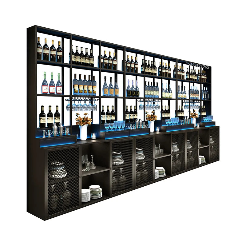 Standing Shelves Bar Cabinet Mobile Multifunctional Partitions Wine Cabinet Designer Nordic Armadi Aperti Drinking Bar Furniture