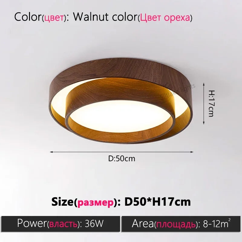 Ceiling Lights, Walnut, Black, Dimmable