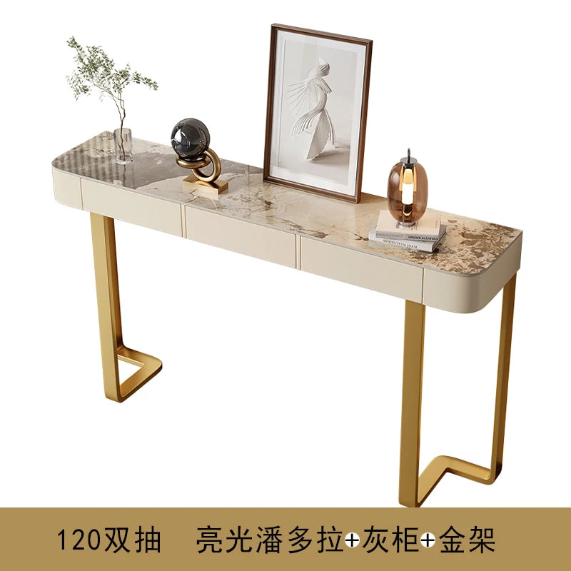 Slate Porch Side Table With Drawer