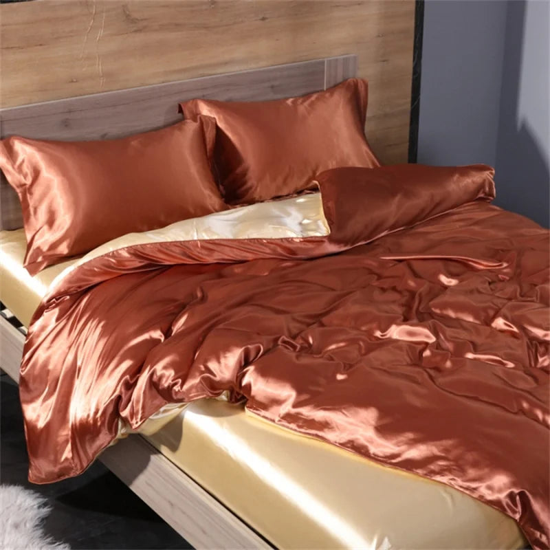 Satin Bedding Set, Duvet Cover, Sheets, Pillowcases