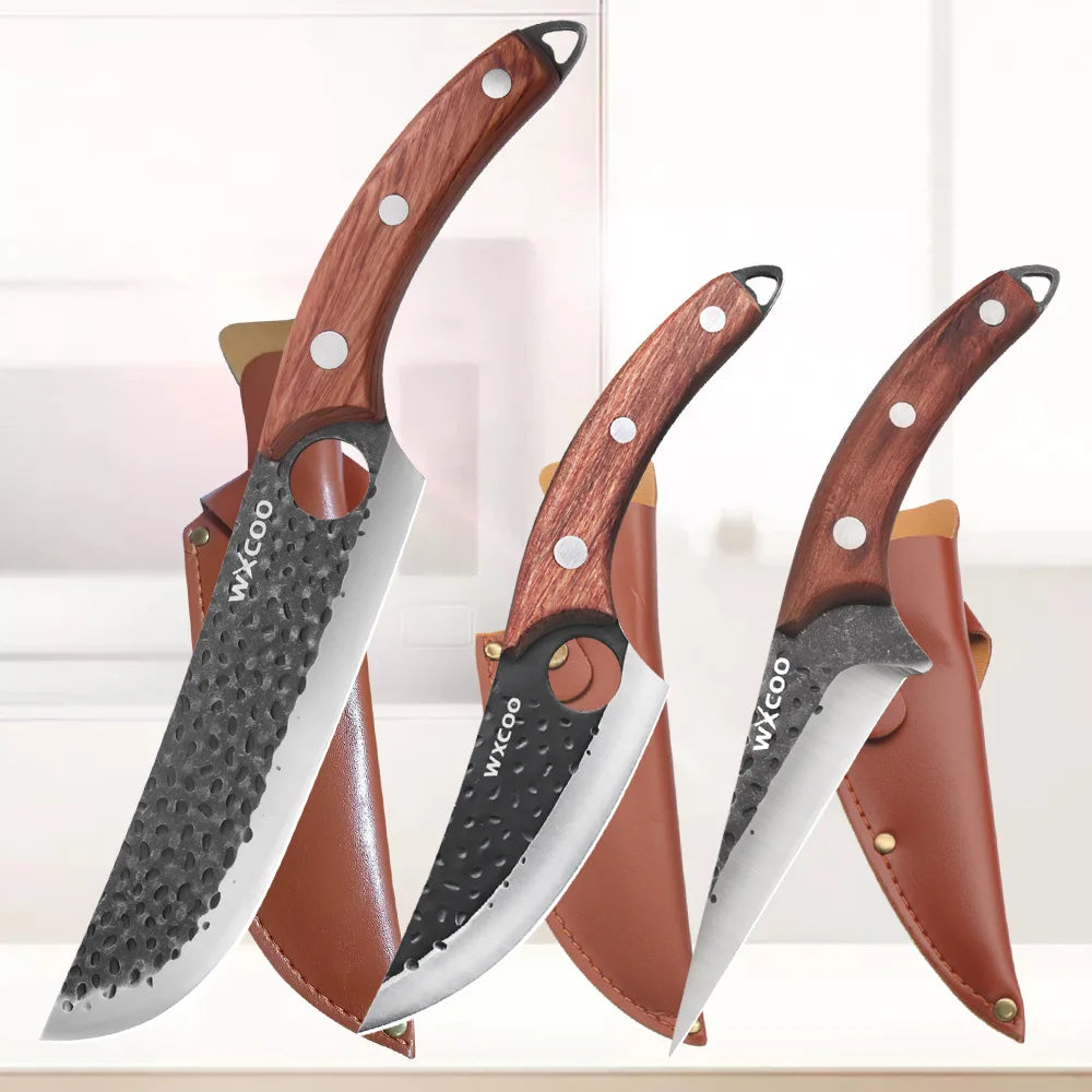 Handmade Forged Kitchen Knives 1-5 Pcs Set